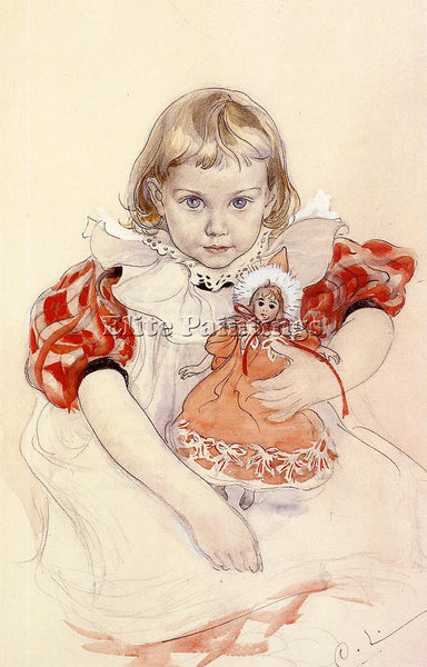 CARL LARSSON A YOUNG GIRL WITH A DOLL ARTIST PAINTING REPRODUCTION HANDMADE OIL