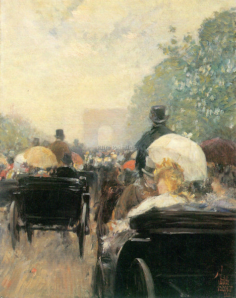 HASSAM CARRIAGE PARADE ARTIST PAINTING REPRODUCTION HANDMADE CANVAS REPRO WALL