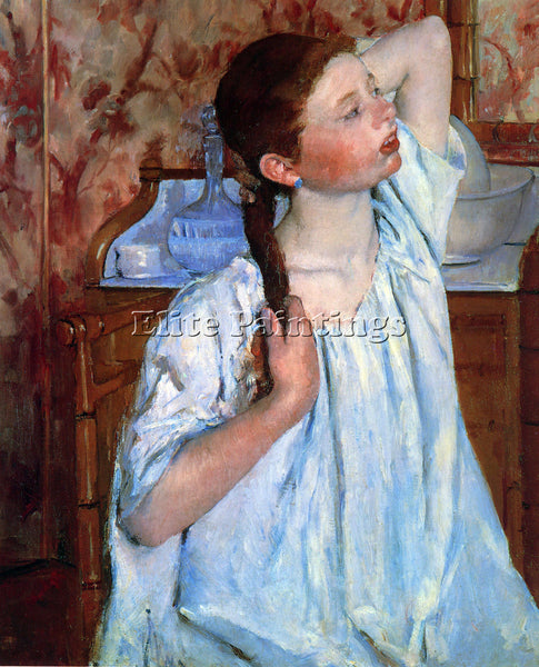 CASSATT GIRL ARRANGING HER HAIR 1886 ARTIST PAINTING REPRODUCTION HANDMADE OIL