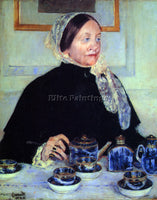 CASSATT LADY AT THE TEA TABLE 1883 ARTIST PAINTING REPRODUCTION HANDMADE OIL ART