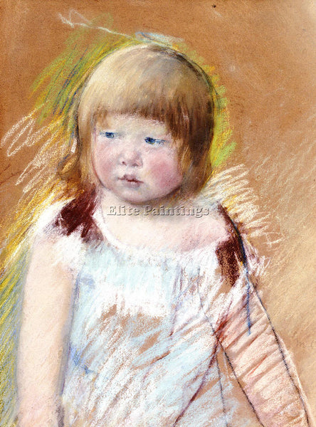 MARY CASSATT CHILD WITH BANGS IN A BLUE DRESS ARTIST PAINTING REPRODUCTION OIL