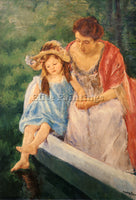 MARY CASSATT MOTHER AND CHILD IN A BOAT ARTIST PAINTING REPRODUCTION HANDMADE