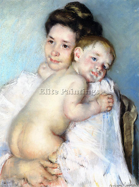 MARY CASSATT MOTHER BERTHE HOLDING HER BABY ARTIST PAINTING HANDMADE OIL CANVAS
