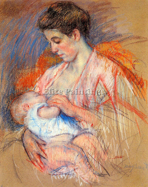 MARY CASSATT MOTHER JEANNE NURSING HER BABY ARTIST PAINTING HANDMADE OIL CANVAS