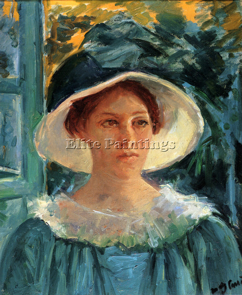 MARY CASSATT YOUNG WOMAN IN GREEN OUTDOORS IN THE SUN ARTIST PAINTING HANDMADE