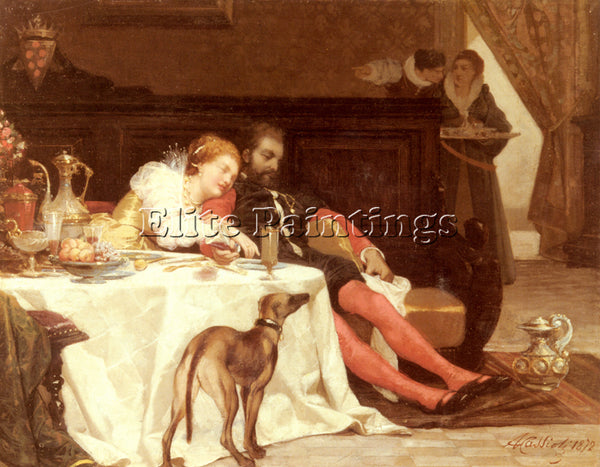 ITALIAN CASSIOLI AMOS LA MORTE DI BIANCA CAPELLA ARTIST PAINTING HANDMADE CANVAS