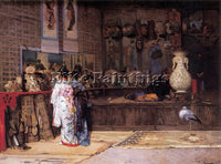 FRENCH CASTRES EDOUARD AT THE JAPANESE MARKET ARTIST PAINTING REPRODUCTION OIL