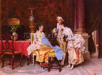 ADRIANO CECCHI AT THE DRESSMAKERS ARTIST PAINTING REPRODUCTION HANDMADE OIL DECO