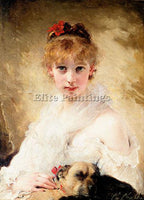 CHARLES CHAPLIN HER FAVOURITE DOG ARTIST PAINTING REPRODUCTION HANDMADE OIL DECO