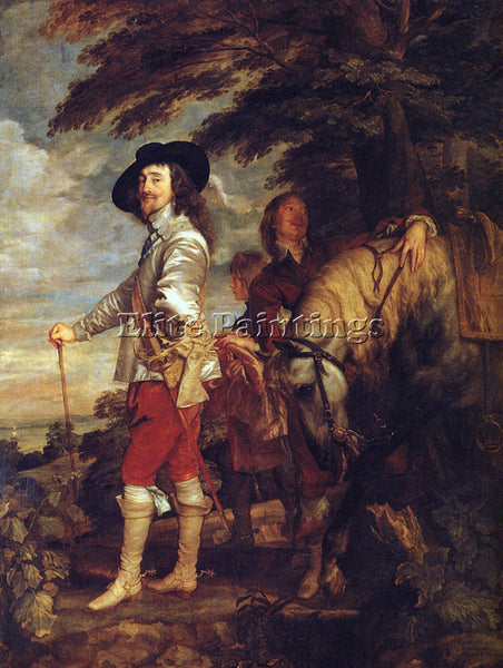SIR ANTONY VAN DYCK CHARLESI KING OF ENGLAND AT THE HUNT ARTIST PAINTING CANVAS