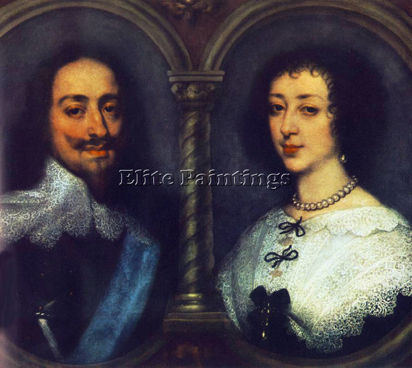 SIR ANTONY VAN DYCK CHARLESI OF ENGLAND AND HENRIETTA OF FRANCE ARTIST PAINTING