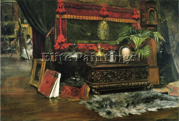 WILLIAM MERRITT CHASE A CORNER OF MY STUDIO ARTIST PAINTING HANDMADE OIL CANVAS