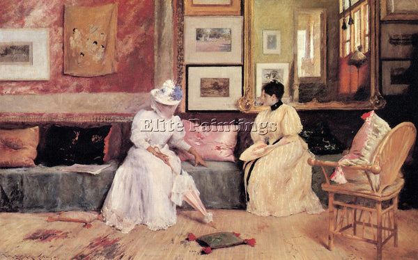 WILLIAM MERRITT CHASE A FRIENDLY CALL ARTIST PAINTING REPRODUCTION HANDMADE OIL