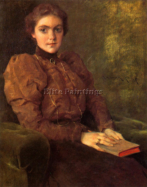 WILLIAM MERRITT CHASE A LADY IN BROWN ARTIST PAINTING REPRODUCTION HANDMADE OIL