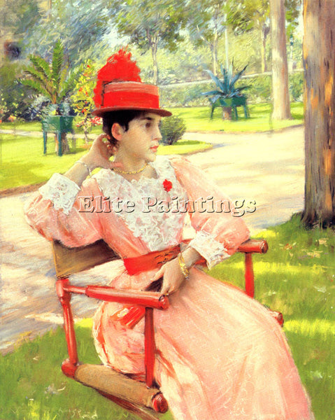 WILLIAM MERRITT CHASE AFTERNOON IN THE PARK ARTIST PAINTING HANDMADE OIL CANVAS