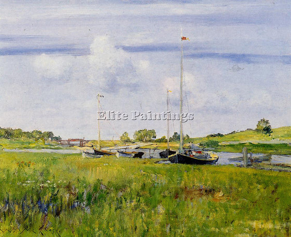 WILLIAM MERRITT CHASE AT THE BOAT LANDING ARTIST PAINTING REPRODUCTION HANDMADE