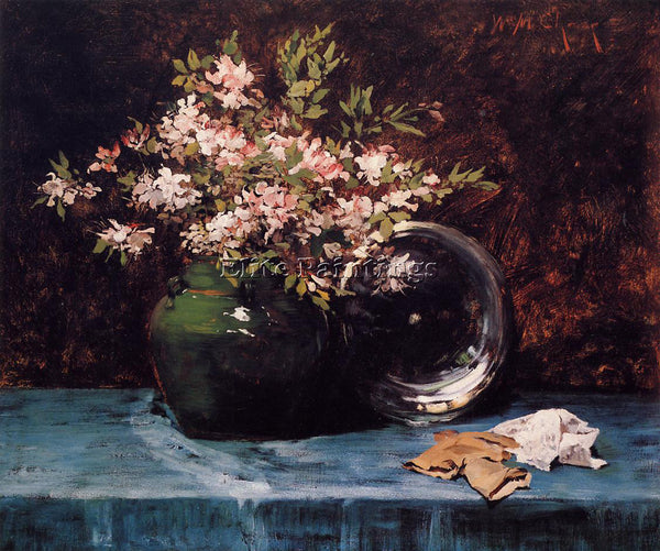 WILLIAM MERRITT CHASE AZALEAS ARTIST PAINTING REPRODUCTION HANDMADE CANVAS REPRO