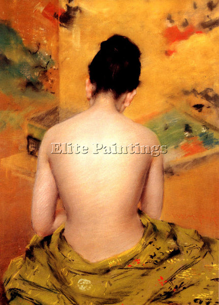 WILLIAM MERRITT CHASE BACK OF A NUDE ARTIST PAINTING REPRODUCTION HANDMADE OIL
