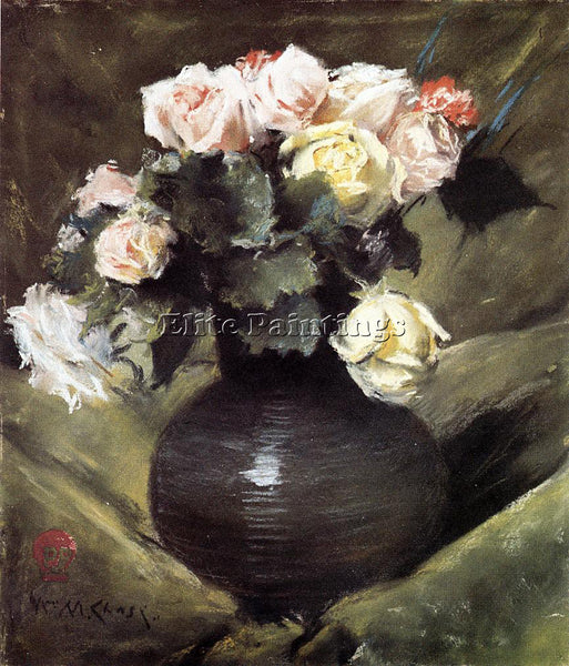 WILLIAM MERRITT CHASE FLOWERS AKA ROSES ARTIST PAINTING REPRODUCTION HANDMADE