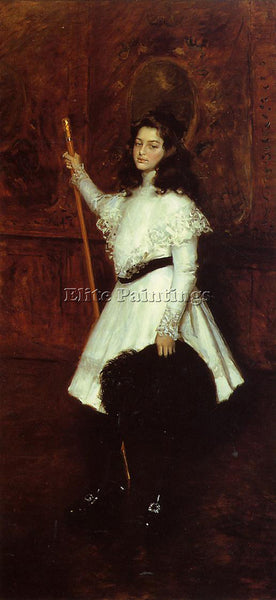 WILLIAM MERRITT CHASE GIRL IN WHITE AKA PORTRAIT OF IRENE DIMOCK ARTIST PAINTING