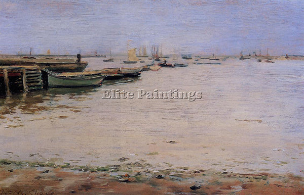 WILLIAM MERRITT CHASE GOWANUS BAY AKA MISTY DAY GOWANUS BAY ARTIST PAINTING OIL