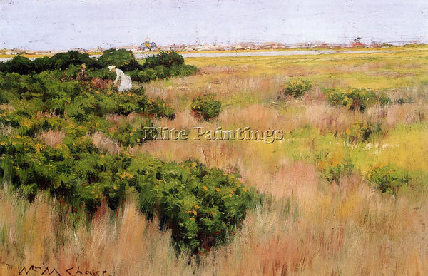 WILLIAM MERRITT CHASE LANDSCAPE NEAR CONEY ISLAND ARTIST PAINTING REPRODUCTION