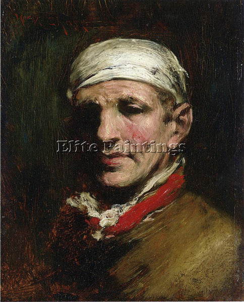 WILLIAM MERRITT CHASE MAN WITH BANDANA ARTIST PAINTING REPRODUCTION HANDMADE OIL