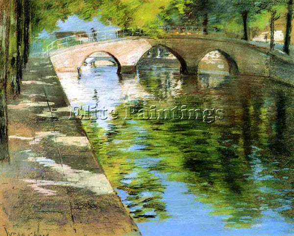 WILLIAM MERRITT CHASE REFLECTIONS AKA CANAL SCENE ARTIST PAINTING REPRODUCTION