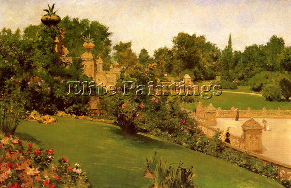 WILLIAM MERRITT CHASE TERRACE AT THE MALL ARTIST PAINTING REPRODUCTION HANDMADE