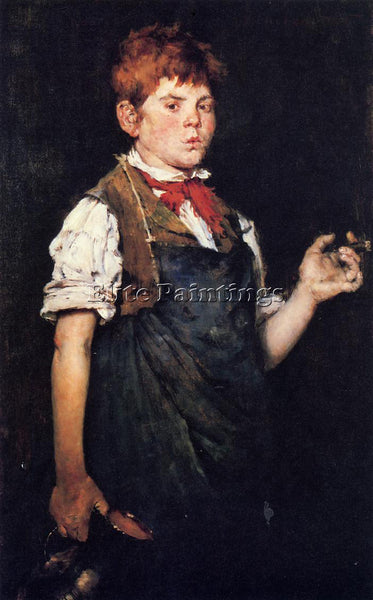 WILLIAM MERRITT CHASE THE APPRENTICE AKA BOY SMOKING ARTIST PAINTING HANDMADE