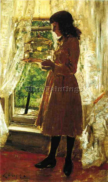 WILLIAM MERRITT CHASE THE PET CANARY ARTIST PAINTING REPRODUCTION HANDMADE OIL