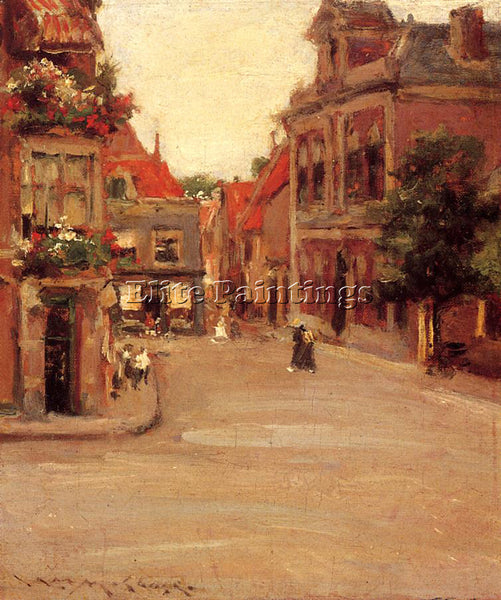 WILLIAM MERRITT CHASE THE RED ROOFS OF HAARLEM AKA A STREET IN HOLLAND PAINTING