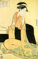 JAPANESE CHOKI EISHOSAI JAPANESE ACTIVE APPROX 1780 1800 ARTIST PAINTING CANVAS