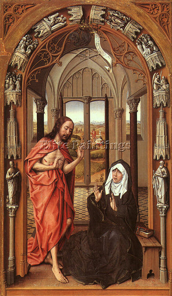 VAN DER WEYDEN CHRIST APPEARING TO HIS MOTHER ARTIST PAINTING REPRODUCTION OIL