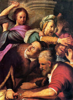 REMBRANDT CHRIST DRIVING THE MONEY CHANGERS FROM THE TEMPLE ARTIST PAINTING OIL