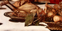 CARAVAGGIO CHRIST IN EMMAUS DETAIL FRUITS AND POULTRY ARTIST PAINTING HANDMADE