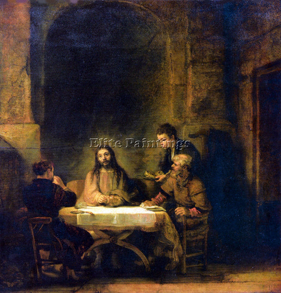 REMBRANDT CHRISTUS IN EMMAUS 1  ARTIST PAINTING REPRODUCTION HANDMADE OIL CANVAS