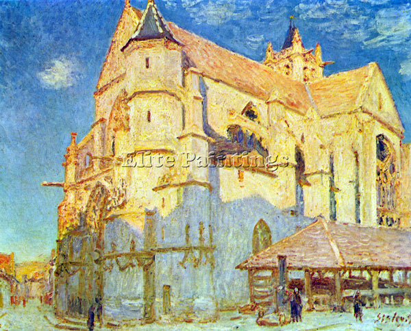 ALFRED SISLEY CHURCH OF MORET ARTIST PAINTING REPRODUCTION HANDMADE CANVAS REPRO