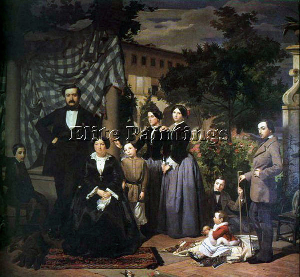 ITALIAN CISERI ANTONIO LA FAMIGLIA BIANCHINI 1853 5 ARTIST PAINTING REPRODUCTION