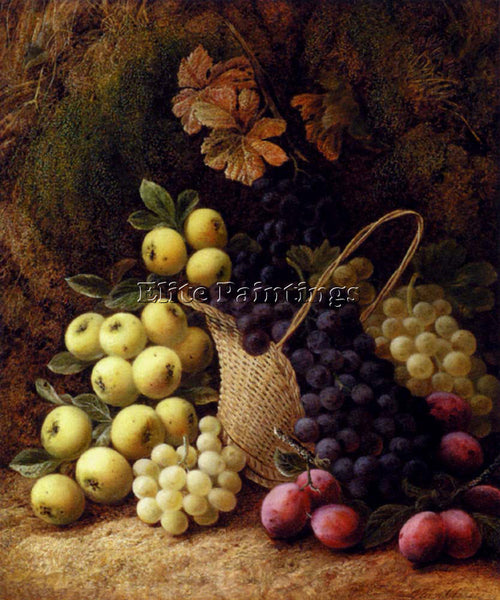 CLARE GEORGE STILL LIFE WITH APPLES GRAPES AND PLUMS ARTIST PAINTING HANDMADE