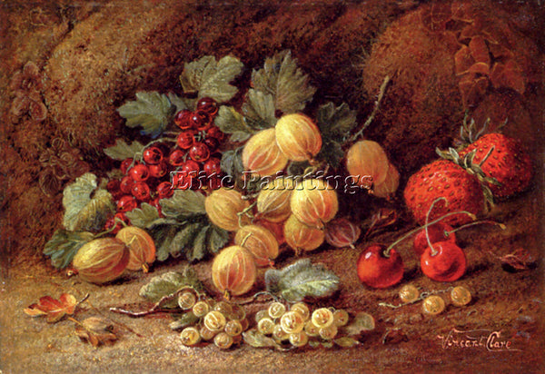 CLARE VINCENT STRAWBERRIES CHERRIES GOOSEBERRIES AND RED WHITE CURRANTS PAINTING