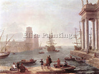 CLAUDE LORRAIN DEPARTURE OF ULYSSES FROM THE LAND OF THE FEACI PAINTING HANDMADE