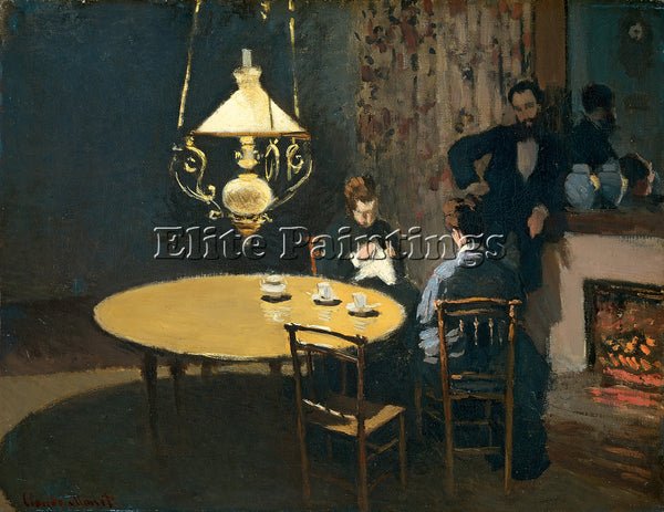 CLAUDE MONET AN INTERIOR AFTER DINER 1868 1869 ARTIST PAINTING REPRODUCTION OIL