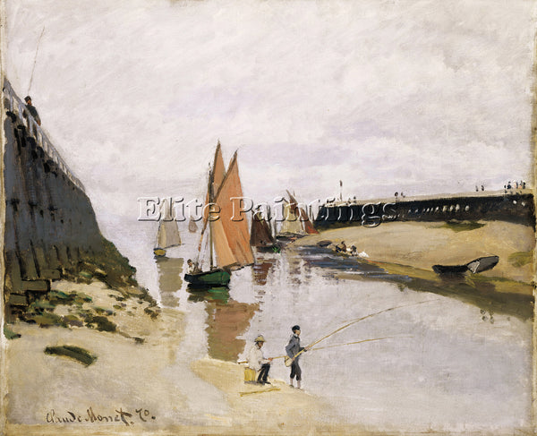 CLAUDE MONET ENTRANCE TO THE PORT OF TROUVILLE 1870 ARTIST PAINTING REPRODUCTION