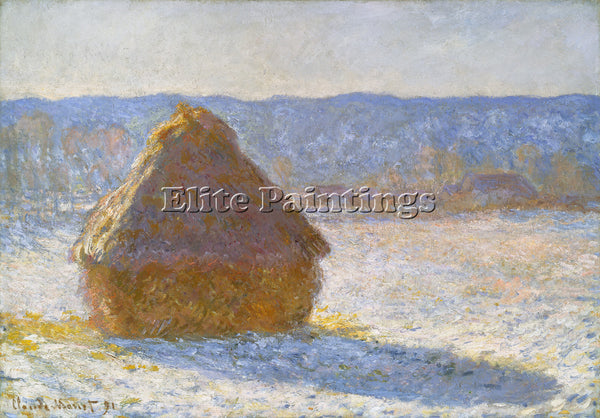 CLAUDE MONET HAYSTACK IN THE MORNING SNOW EFFECT 1891 ARTIST PAINTING HANDMADE