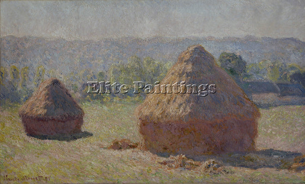 CLAUDE MONET HAYSTACKS AT THE END OF THE SUMMER MORNING EFFECT 1890 PAINTING OIL