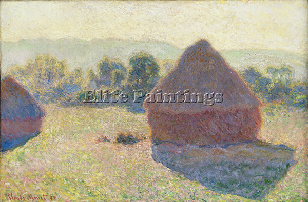 CLAUDE MONET HAYSTACKS IN THE SUNLIGHT MIDDAY 1890 ARTIST PAINTING REPRODUCTION