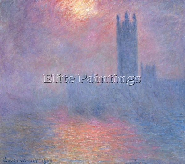 CLAUDE MONET HOUSES OF PARLIAMENT EFFECT OF SUNLIGHT IN FOG 1900 1901 ARTIST OIL