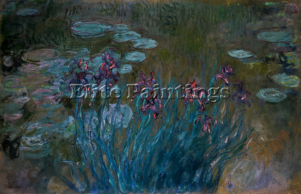 CLAUDE MONET IRISES AND WATER LILIES 1914 1917 ARTIST PAINTING REPRODUCTION OIL