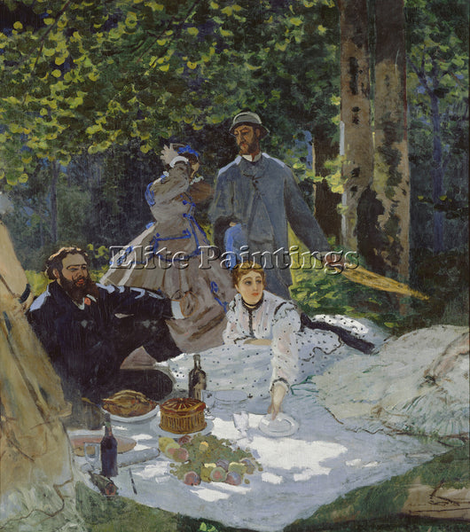 CLAUDE MONET LUNCHEON ON THE GRASS CENTRAL PANEL 1865 ARTIST PAINTING HANDMADE